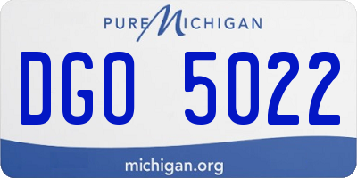 MI license plate DGO5022