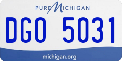 MI license plate DGO5031