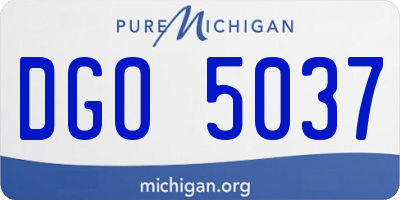 MI license plate DGO5037