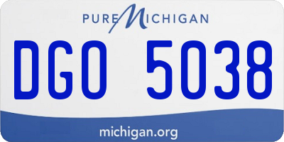 MI license plate DGO5038