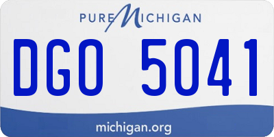 MI license plate DGO5041