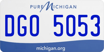 MI license plate DGO5053