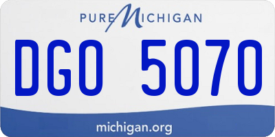 MI license plate DGO5070