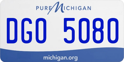 MI license plate DGO5080