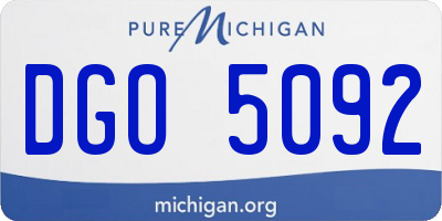 MI license plate DGO5092