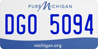 MI license plate DGO5094