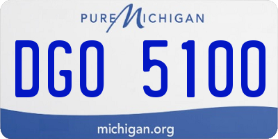 MI license plate DGO5100