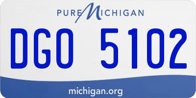 MI license plate DGO5102