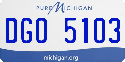 MI license plate DGO5103