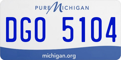 MI license plate DGO5104