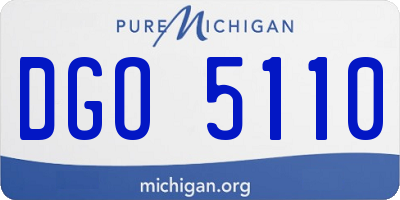MI license plate DGO5110