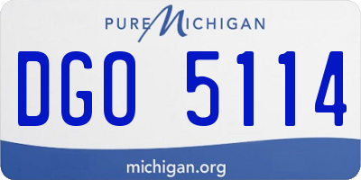 MI license plate DGO5114