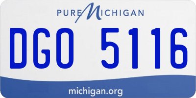 MI license plate DGO5116