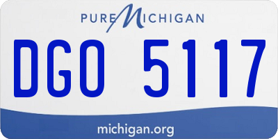 MI license plate DGO5117