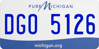 MI license plate DGO5126