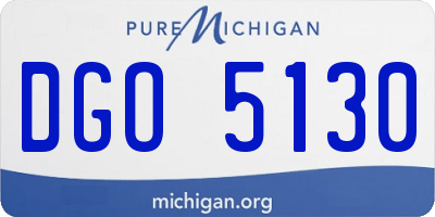 MI license plate DGO5130