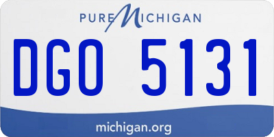 MI license plate DGO5131