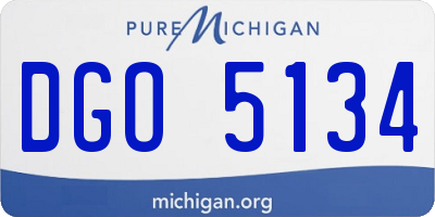 MI license plate DGO5134