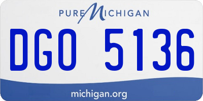 MI license plate DGO5136
