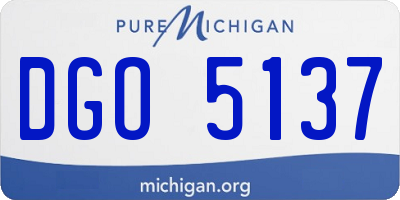 MI license plate DGO5137