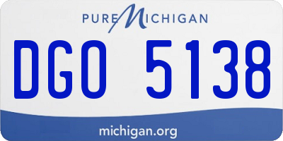 MI license plate DGO5138