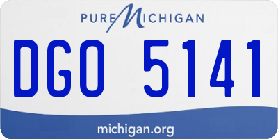 MI license plate DGO5141