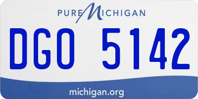 MI license plate DGO5142