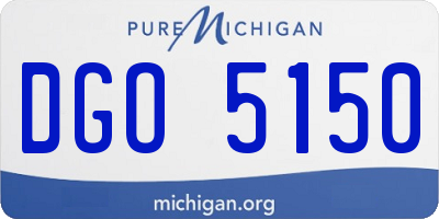 MI license plate DGO5150