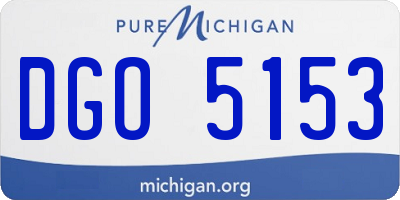 MI license plate DGO5153
