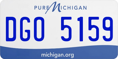 MI license plate DGO5159