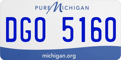 MI license plate DGO5160