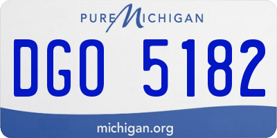 MI license plate DGO5182