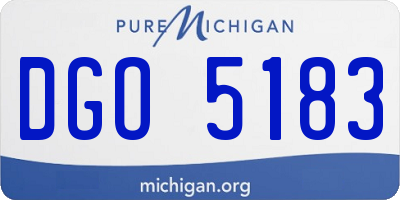 MI license plate DGO5183