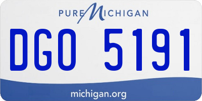 MI license plate DGO5191