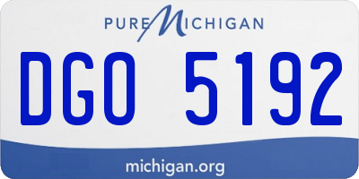MI license plate DGO5192