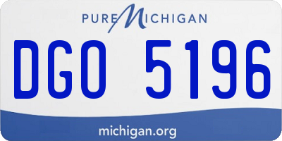 MI license plate DGO5196