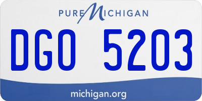 MI license plate DGO5203