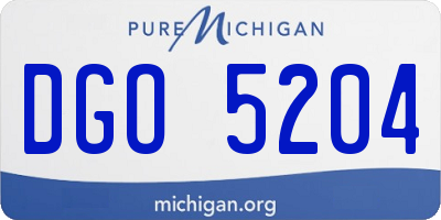 MI license plate DGO5204
