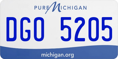 MI license plate DGO5205