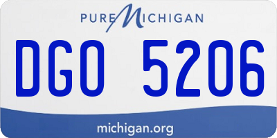 MI license plate DGO5206