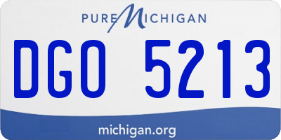 MI license plate DGO5213