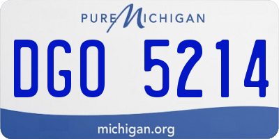 MI license plate DGO5214