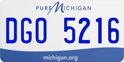 MI license plate DGO5216