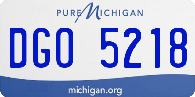 MI license plate DGO5218
