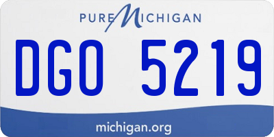 MI license plate DGO5219