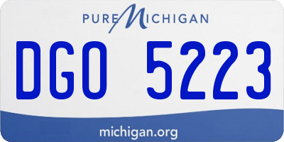 MI license plate DGO5223