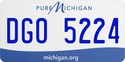 MI license plate DGO5224