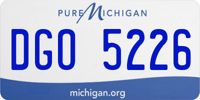 MI license plate DGO5226