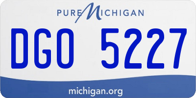 MI license plate DGO5227