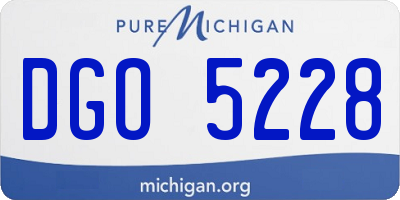 MI license plate DGO5228